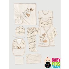 Baby Kids Colors 11 Parça Tavşan Nakışlı Hastane Çıkışı Yeni Doğan Zıbın Set