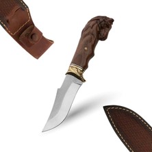 Palta Outdoor At Başlı Şef Bıçağı Paslanmaz Çelik 25CM Ceviz Ağacı  Kılıf li