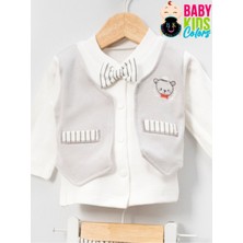 Baby Kids Colors Kutulu - Erkek Yenidoğan Kıyafetleri 10'lu Hastane Çıkış Setleri Papyonlu Ayıcık Nakışlı Pamuk