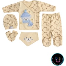 Baby Kids Colors 5 Parça Kutulu Sertifikalı Organik Saf Pamuklu Sevimli Hastane Çıkışı Set