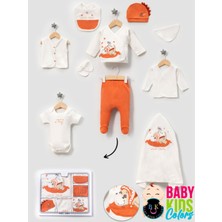 Baby Kids Colors Kutulu - Erkek Yenidoğan Kıyafetleri 10'lu Hastane Çıkış Setleri Sevimli Köpek Nakışlı Pamuk
