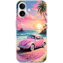 iPhone 16 Plus Uyumlu Şeffaf Kılıf Araba Tasarımlı 3