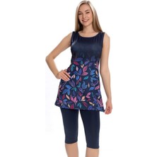 REMSA Sıfır Kol Taytlı Yarı Kapalı Mayo 169-522 Lacivert