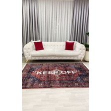 Brillant Bordo renk keep off saçaklı lateks taban halı