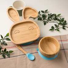 Mirabambino Kulak Veren Tavşan Bambu Tabak Seti Yeşil