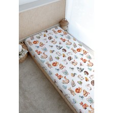 Tuğba Kuğu Baskılı Düz Çarşaf - Iconic Serisi - Forest Animals