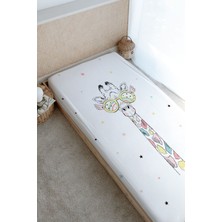 Tuğba Kuğu Baskılı Düz Çarşaf - Iconic Serisi - Renkli Zürafa