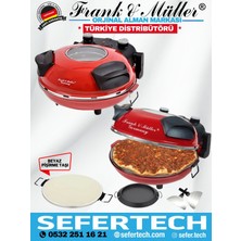 Frank & Müller Germany | Kırmızı Klasik Versiyon Taş Fırın Seti | Pizza ve Lahmacun Makinesi