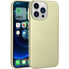 Tekno Grup Apple iPhone 14 Pro Max Kılıf Kamera Korumalı Mat Premium Silikon-Gold + Nano Ekran Koruyucu