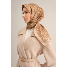 Armine Leopar Desenli Saf İpek Sura Eşarp 9352D 52