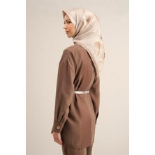 Armine Çiçek Desenli Saf İpek Twill Eşarp 9305D 05
