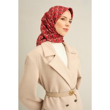 Armine Obje Desenli Saf İpek Twill Eşarp 9314 85