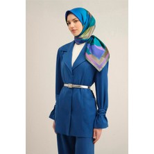 Armine Geometrik Desenli Saf İpek Twill Eşarp 9331D 81