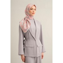 Armine Etnik Desenli Saf İpek Twill Eşarp 9304D 31