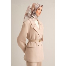 Armine Çiçek Desenli Saf İpek Twill Eşarp 9340D 86