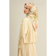 Armine Çiçek Desenli Saf İpek Sura Eşarp 9337D 04