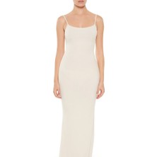 F21 Ribanalı Askılı Maxi Elbise