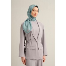 Armine Çiçek Desenli Saf İpek Twill Eşarp 9307D 37