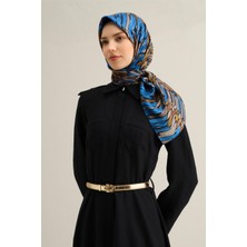Armine Soyut Desenli Saf İpek Twill Eşarp 9335D 01