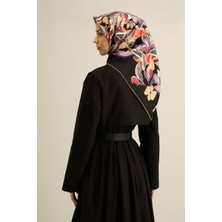 Armine Çiçek Desenli Saf İpek Sura Eşarp 9332D 38