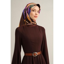Armine Çiçek Desenli Saf İpek Twill Eşarp 9307 83