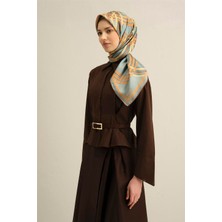 Armine Klasik Desenli Saf İpek Twill Eşarp 9333D 84