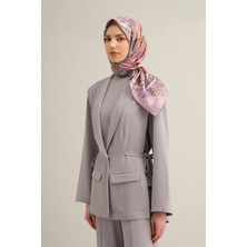 Armine Etnik Desenli Saf İpek Twill Eşarp 9338D 53