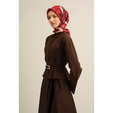 Armine Geometrik Desenli Saf İpek Twill Eşarp 9303D 83
