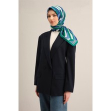 Armine Geometrik Desenli Saf İpek Twill Eşarp 9303D 81