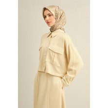 Armine Etnik Desenli Saf İpek Twill Eşarp 9304D 07