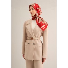 Armine Çiçek Desenli Saf İpek Twill Eşarp 9324D 54