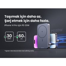 Ugreen 10.000 mAh 22,5W Magsafe Wireless Standlı Kablosuz Hızlı Powerbank 1xUSB-A, 1xUSB-C, Uzay Grisi - 15086
