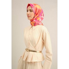 Armine Geometrik Desenli Saf İpek Sura Eşarp 9336D 55
