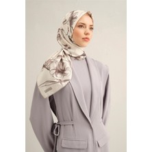 Armine Çiçek Desenli Saf İpek Sura Eşarp 9324D 80