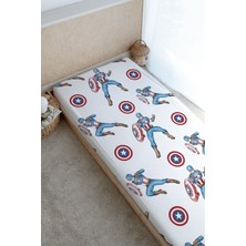 Tuğba Kuğu Baskılı Düz Çarşaf - Cartoon Serisi - Captain America