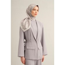 Armine Leopar Desenli Saf İpek Sura Eşarp 9352D 83