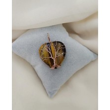 HD Marketim Hayat Ağacı Kalp Kaplan Gözü Kolye Ucu Tel Sarma Kalp Kolye Ucu Kadın Kız Takı Gerdanlık Düğün Nişan