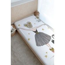 Tuğba Kuğu Baskılı Düz Çarşaf - For Baby Serisi - Siyah Kuğulu Balerin