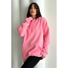 Zunop Kadın Kapüşonlu Oversize Sweatshirt