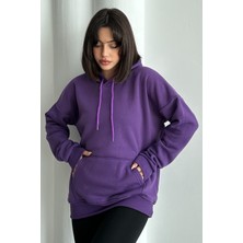 Zunop Kadın Kapüşonlu Oversize Sweatshirt