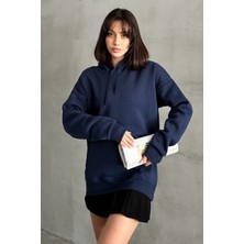 Zunop Kadın Kapüşonlu Oversize Sweatshirt