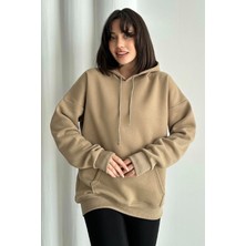 Zunop Kadın Kapüşonlu Oversize Sweatshirt