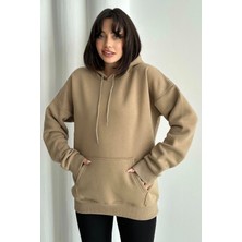Zunop Kadın Kapüşonlu Oversize Sweatshirt