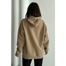 Zunop Kadın Kapüşonlu Oversize Sweatshirt