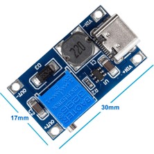 Alkatronik MT3608 Type C USB 28V 2A Dc Boost Modül Ayarlanabilir Voltaj Yükseltici Güç Kaynağı Step Up Dc Çevir