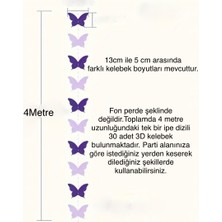 By Belis Design 4metre Doğum Günü,parti 3 Boyutlu (3d) Kelebek Kağıt Flama Banner Duvar,tavan,arka Plan Fon Süs