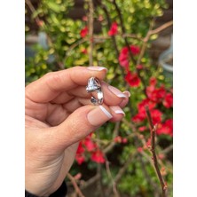 Zelula Luxury Nail Altın Kaplama Zirkon Taşlı Gümüş Renk Çivi Yüzük - Ayarlanabilir