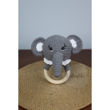 Aley Life Amigurumi Organik Sevimli Fil Bebek ve Çıngırak Diş Kaşıyıcı