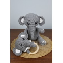 Aley Life Amigurumi Organik Sevimli Fil Bebek ve Çıngırak Diş Kaşıyıcı