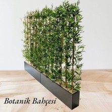 Yapay Bambu Ağacı Ahşap Antrasit Saksılarda 2 Set 1.5 mt Boy Bambu Çiçek